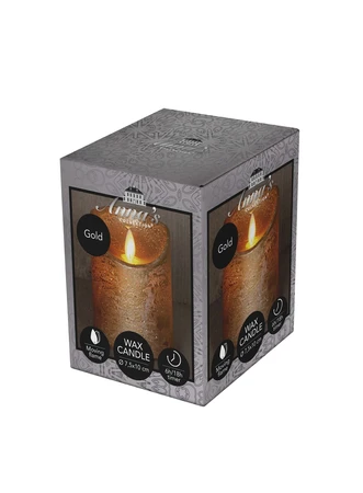 Anna's Collection LED-stompkaars rustiek - D7,5xH10cm Goud - afbeelding 2