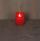 Anna's Collection LED-stompkaars rustiek - D7,5xH10cm Rood - afbeelding 3