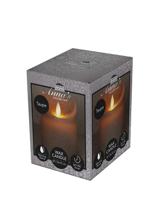 Anna's Collection LED-stompkaars rustiek - D7,5xH10cm Taupe - afbeelding 2