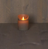 Anna's Collection LED-stompkaars rustiek - D7,5xH10cm Taupe - afbeelding 3