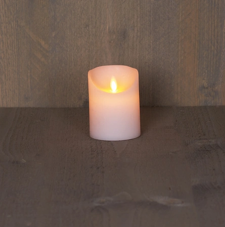 Anna's Collection LED-stompkaars rustiek - D7,5xH10cm Wit - afbeelding 3