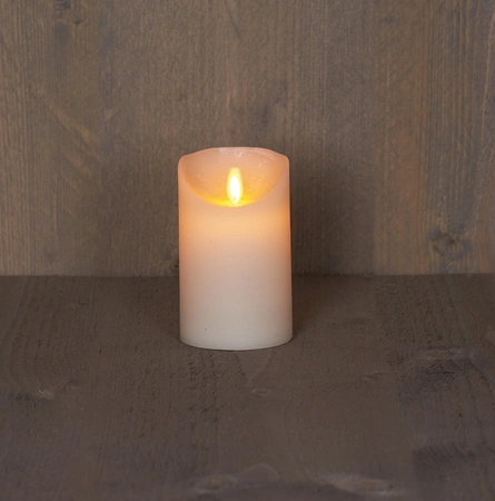 Anna's Collection LED-stompkaars rustiek - D7,5xH12,5cm Ivoor - afbeelding 3
