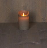 Anna's Collection LED-stompkaars rustiek - D7,5xH12,5cm Taupe - afbeelding 3