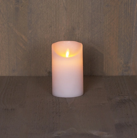 Anna's Collection LED-stompkaars rustiek - D7,5xH12,5cm Wit - afbeelding 3