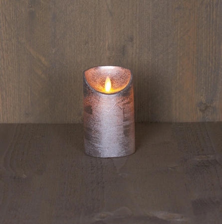 Anna's Collection LED-stompkaars rustiek - D7,5xH12,5cm Zilver - afbeelding 3