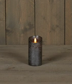 Anna's Collection LED-stompkaars rustiek - D7,5xH15cm Antraciet - afbeelding 3