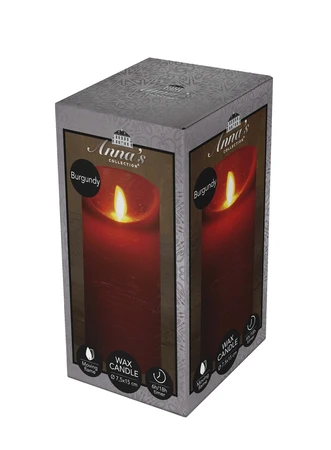 Anna's Collection LED-stompkaars rustiek - D7,5xH15cm Bordeaux - afbeelding 2