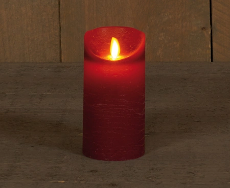 Anna's Collection LED-stompkaars rustiek - D7,5xH15cm Bordeaux - afbeelding 3