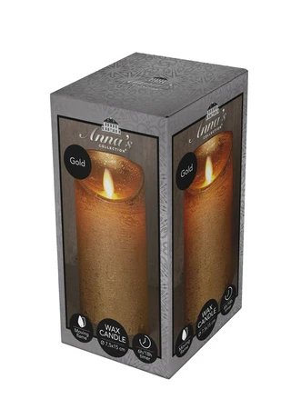 Anna's Collection LED-stompkaars rustiek - D7,5xH15cm Goud - afbeelding 1