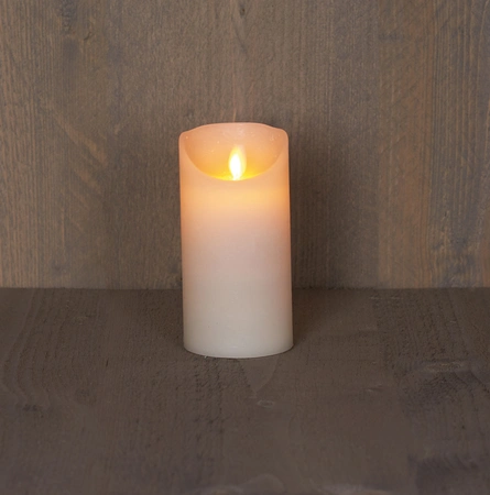 Anna's Collection LED-stompkaars rustiek - D7,5xH15cm Ivoor - afbeelding 3