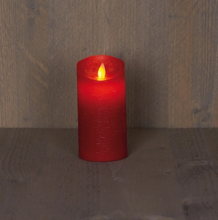 Anna's Collection LED-stompkaars rustiek - D7,5xH15cm Rood - afbeelding 3