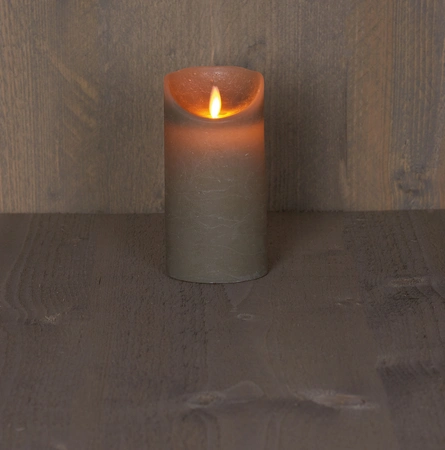 Anna's Collection LED-stompkaars rustiek - D7,5xH15cm Taupe - afbeelding 3