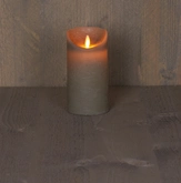 Anna's Collection LED-stompkaars rustiek - D7,5xH15cm Taupe - afbeelding 3