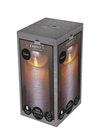Anna's Collection LED-stompkaars rustiek - D7,5xH15cm Zilver - afbeelding 2