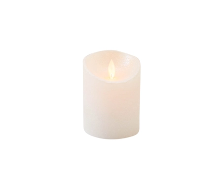 Anna's Collection LED-stompkaars rustiek met bewegende vlam parel - H 10 x Ø 7,5 cm