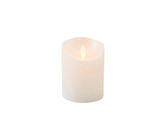 Anna's Collection LED-stompkaars rustiek met bewegende vlam parel - H 10 x Ø 7,5 cm