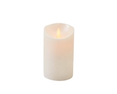 Anna's Collection LED-stompkaars rustiek met bewegende vlam parel - H 12,5 x Ø 7,5 cm