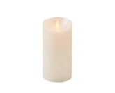 Anna's Collection LED-stompkaars rustiek met bewegende vlam parel - H 15 x Ø 7,5 cm