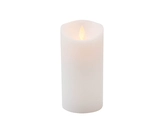 Anna's Collection LED-stompkaars rustiek met bewegende vlam wit - H 15 x Ø 7,5 cm