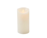Anna's Collection LED-stompkaars rustiek met bewegende vlam ivoor - H 15 x Ø 7,5 cm