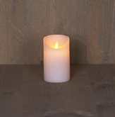Anna's Collection LED-stompkaars rustiek met bewegende vlam wit - H 12,5 x D 7,5 cm - afbeelding 3