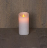 Anna's Collection LED-stompkaars rustiek met bewegende vlam wit - H 15 x D 7,5 cm - afbeelding 3