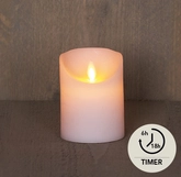 Anna's Collection LED-stompkaars rustiek met bewegende vlam wit - H 10 x Ø 7,5 cm