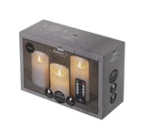 Anna's Collection LED-stompkaarsen bewegende vlam - H10/12,5/15cm Parel 3-delig - afbeelding 2