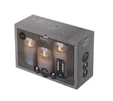 Anna's Collection LED-stompkaarsen bewegende vlam - H10/12,5/15cm Zilver 3-delig - afbeelding 2