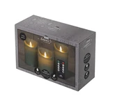 Anna's Collection LED-stompkaarsen bewegende vlam - H10/12,5/15cm Jade 3-delig - afbeelding 2