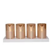 Anna's Collection LED-theelichten in glas oplaadbaar - Goud 4 stuks - afbeelding 1