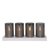 Anna's Collection LED-theelichten in glas oplaadbaar - Grijs 4 stuks - afbeelding 2