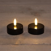 Anna's Collection LED-theelichten jumbo 3D-vlam - Zwart 2 stuks - afbeelding 2