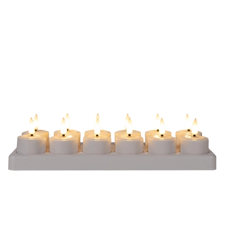 Anna's Collection LED-theelichten oplaadbaar - D3,8xH5cm Wit 12 stuks - afbeelding 1