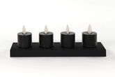 Anna's Collection LED-theelichten oplaadbaar - D3,8xH6cm Zwart 4 stuks - afbeelding 2