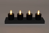 Anna's Collection LED-theelichten oplaadbaar - D3,8xH6cm Zwart 4 stuks - afbeelding 4