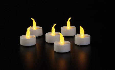 Anna's Collection LED-theelichten vlameffect met timer - Geel 6 stuks - afbeelding 2