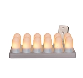 Anna's Collection LED-vlamlichten oplaadbaar - D5xH6,8cm Wit 12 stuks - afbeelding 1