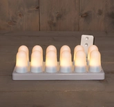 Anna's Collection LED-vlamlichten oplaadbaar - D5xH6,8cm Wit 12 stuks - afbeelding 2