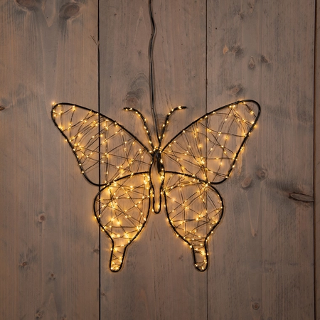 Anna's Collection LED-Vlinder metaal classic warm - 400 lampjes - flashfunctie - B 40 x H 32 cm - afbeelding 1