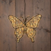 Anna's Collection LED-Vlinder metaal luxury - 400 lampjes - flashfunctie - B 40 x H 32 cm