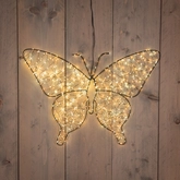 Anna's Collection LED-Vlinder metaal luxury - 600 lampjes - flashfunctie - B 58 x H 43 cm - afbeelding 1