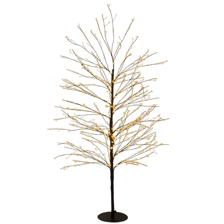 Anna's Collection Lichtboom met flash zwart - H150cm Classic warm - afbeelding 1