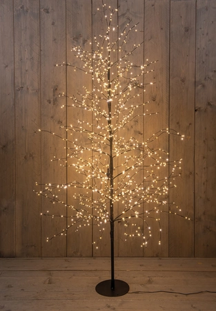 Anna's Collection Lichtboom met flash zwart - H180cm Classic warm - afbeelding 3