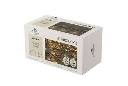 Anna's Collection Ricelightverlichting - L4m Licht goud - afbeelding 3