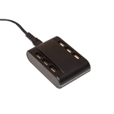 Anna's Collection USB-oplader met 6 poorten - Zwart