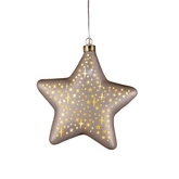 Anna's Collection Verlichte ster glas sterrenmotief - H19cm Champagne - afbeelding 4