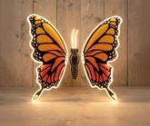 Anna's Collection Vlinder met verlichting en fladdereffect classic warm - oranje - 60 cm - afbeelding 1
