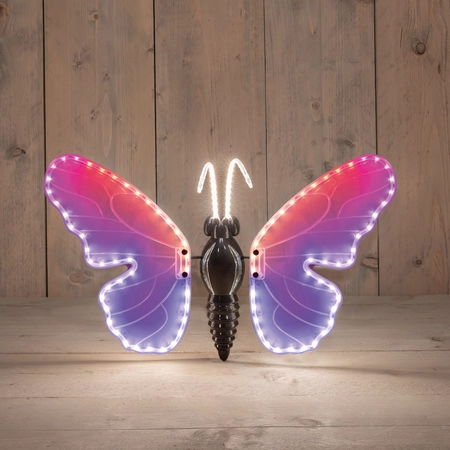 Anna's Collection Vlinder met verlichting en fladdereffect - RGB - 40 cm - afbeelding 2