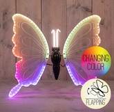 Anna's Collection Vlinder met verlichting en fladdereffect - RGB - 60 cm
